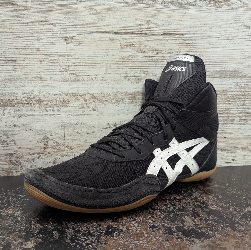 Asics Black White Athletic Boxing and or Wrestling Shoes.